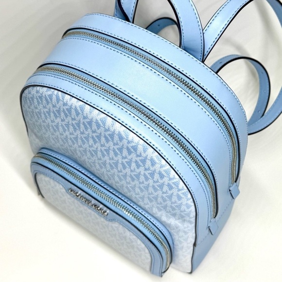 Michael Kors Jaycee Medium Ombré Signature Logo Backpack Light Sky Blue - Picture 6 of 11